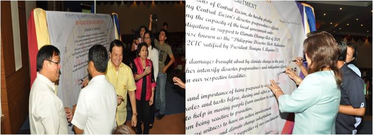 Sec. Robredo and RD Dijan lead the signing of the Covenant Commitment on Disaster Preparedness and Climate Change Adaptation