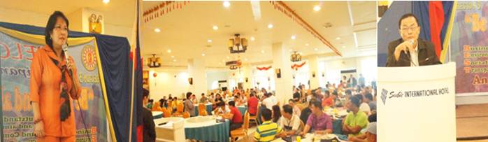 (from left) RD Dijan discussing the 2013 DILG conceptual framework to the participants. (right photo) ARD Pascua also delivering his lecture on Executive-Legislative Relationship