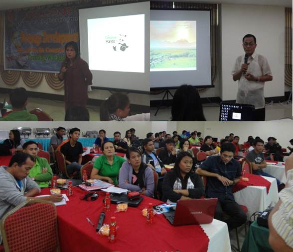 (left photo) RD Florida Dijan states the website as a medium of LGU tourism promotion and compliance to FDP. (right photo) ARD Abraham Pascua discusses the overview of the activity. (below photo) Participants attentively listen.