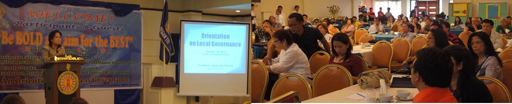 RD Florida Dijan while presenting the Department's Indicative Framework of Governance and DILG Central Luzon’s programs and accomplishments