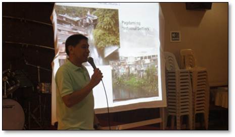 Senior Weather Specialist Hilton Hernando of DOST-PAGASA discussing hydrologic hazards
