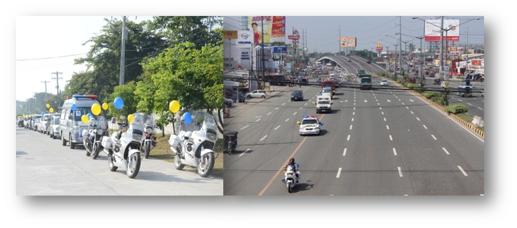 The Motorcade with 62 registered vehicles
