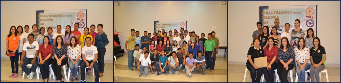(2nd Right to 2nd Left) PD Armin Bactad of DILG Zambales, PD Araceli San Jose of DILG Tarlac and PD Myra Moral of DILG Bataan with participants from Bataan (Left), Tarlac (Center) and Zambales (Right).