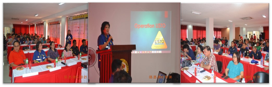 (left photo) Gov. Ebdane, RD Dijan, PD Bactad and PDRRMO Macabare during the event: (middle photo) RD Dijan addressing the attendees during the Convergence. Other key participants: LCEs, COPs, Fire Marshals and Local DRRMOs