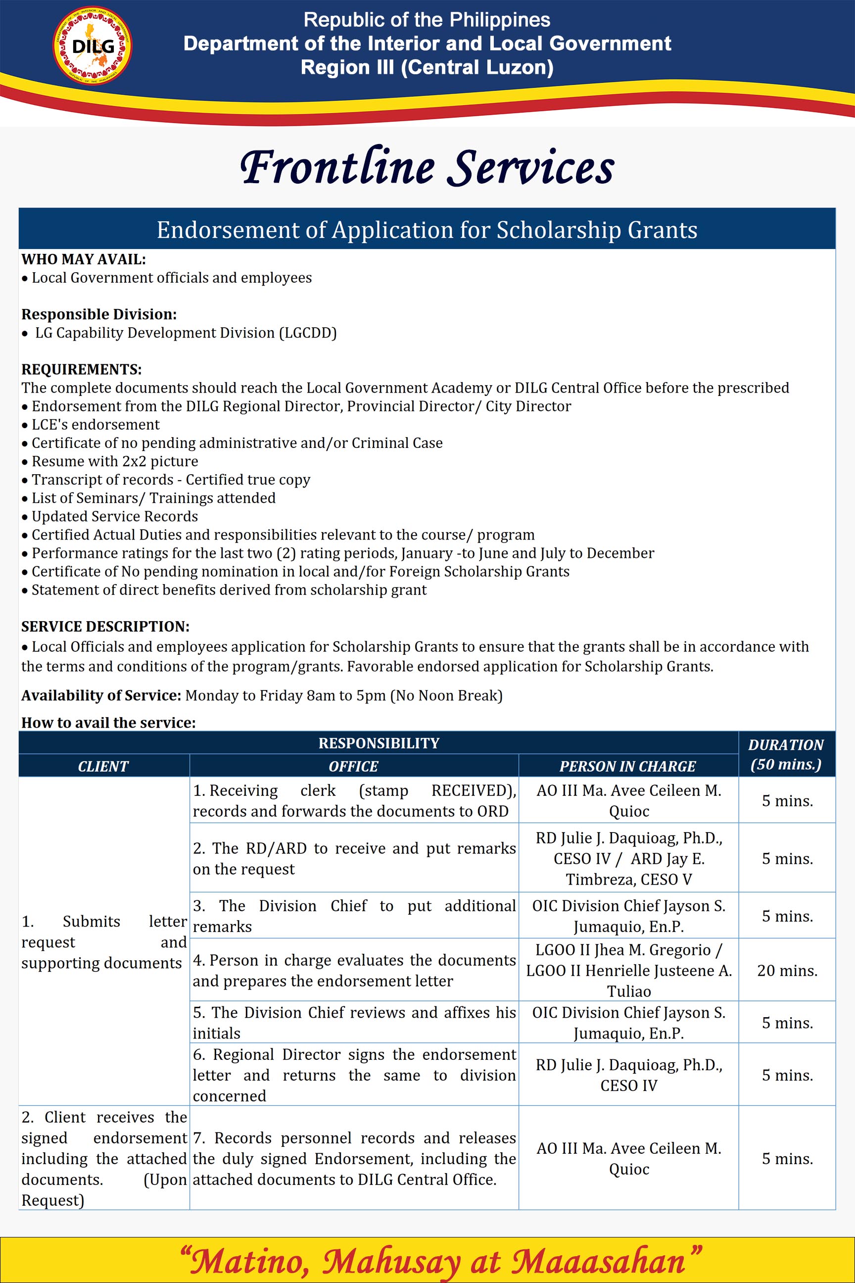 EndorsementofApplicationofScholarshipGrant