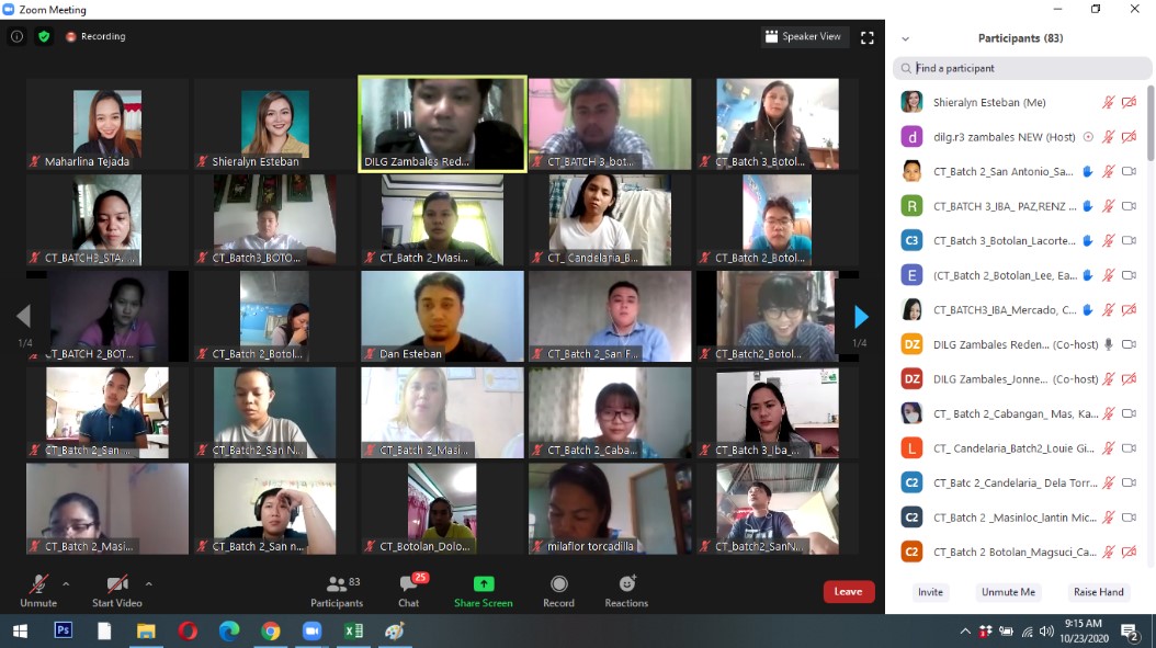 The 2nd and 3rd batch of DILG-hired contact tracers take part in the two-day online mandatory training before their deployment