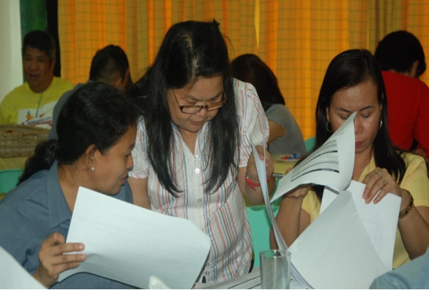 Participants while doing the Action Planning Workshop